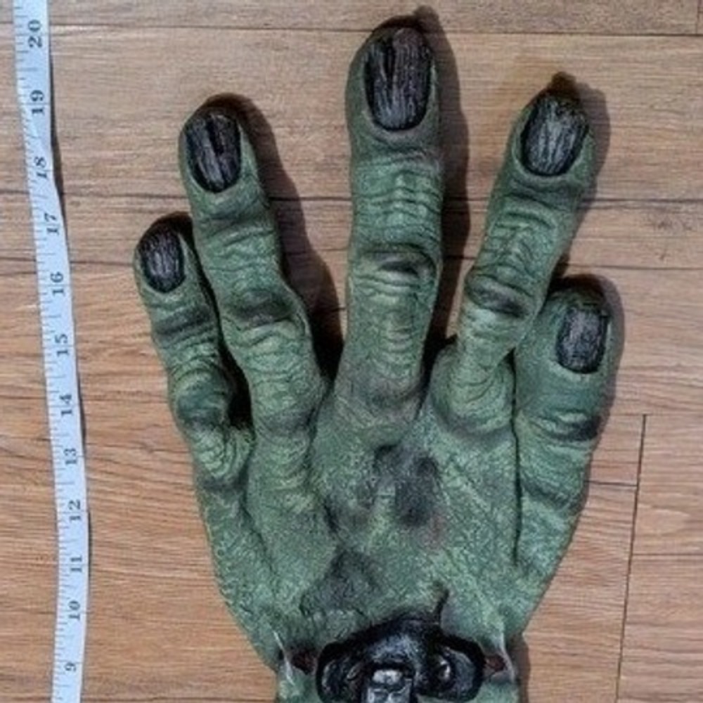 Universal Studios Frankenstein Monster Hand Latex Glove Costume Prop Green‎ 19in